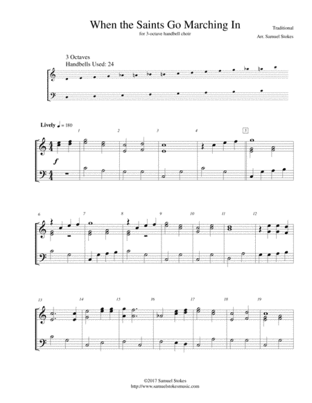 When the Saints Go Marching In - for 3-octave handbell choir (arr. Samuel Stokes)
