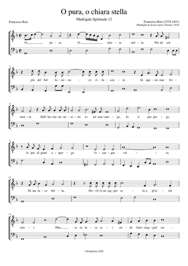 O pura o chiara stella (arr. Early Music Scores)