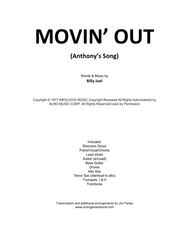 Movin' Out (anthony's Song) (arr. Jim Farley - www.arrangementsone.com)