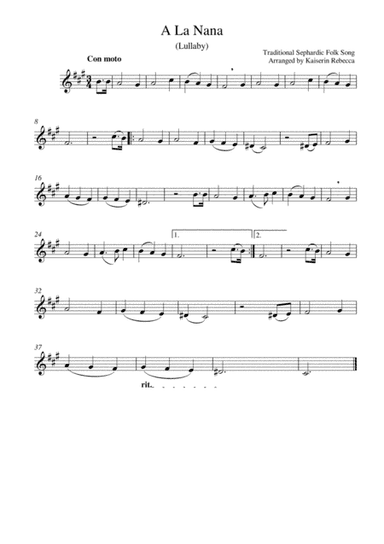 A La Nana (Lullaby) (arr. Kaiserin Rebecca)