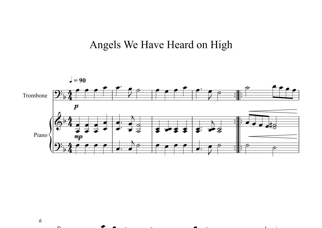 Angels We Have Heard on High (Trombone + Piano) (arr. Digital Book Music)