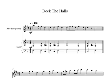 Deck The Halls (Alto Sax + Piano) (arr. Digital Book Music)