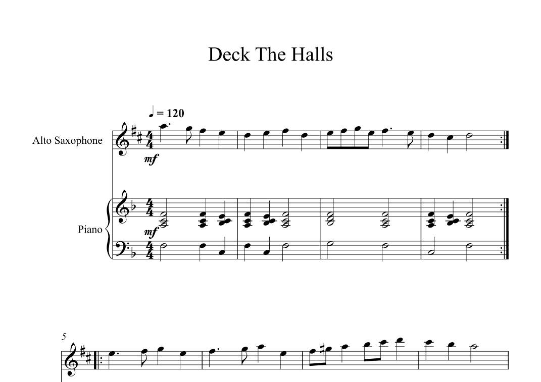 Deck The Halls (Alto Sax + Piano) (arr. Digital Book Music)