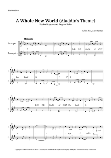 A Whole New World (aladdin's Theme) (arr. Langanho)
