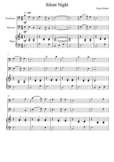 Franz Gruber - Silent Night (Trombone and Bassoon Duet) (arr. André Laitano)