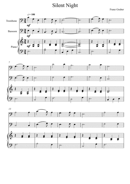 Franz Gruber - Silent Night (Trombone and Bassoon Duet) (arr. André Laitano)