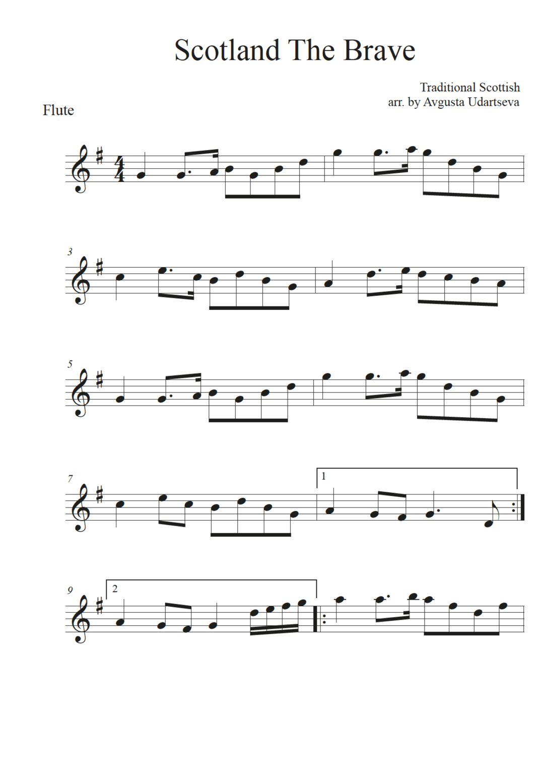 Scotland The Brave (arr. Avgusta Udartseva)