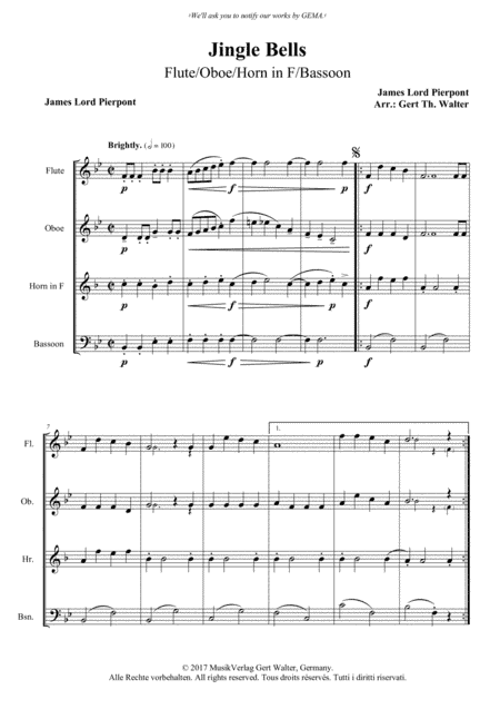 Jingle Bells (arr. Gert Th. Walter)