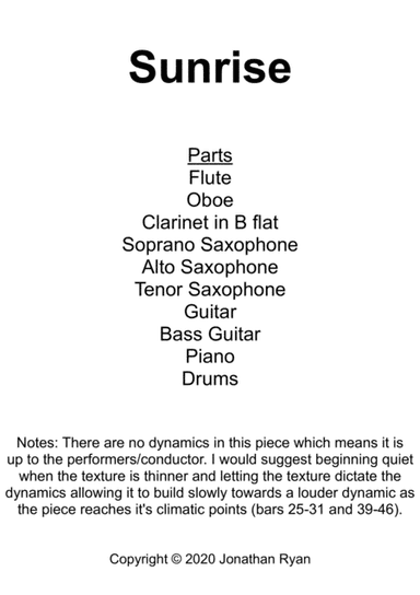 Sunrise (For Flexible/Big Band)
