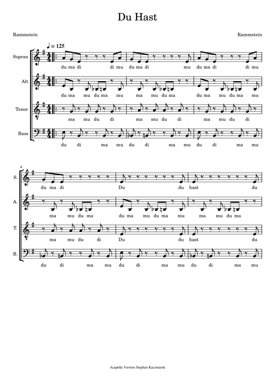 Du Hast (arr. Stephan Kaczmarek)