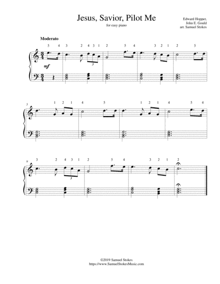 Jesus, Savior, Pilot Me - for easy piano (arr. Samuel Stokes)