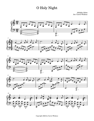 O Holy Night (arr. Carrie Wickens)