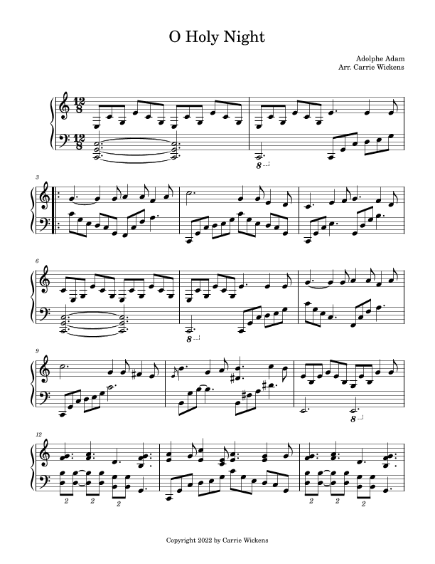 O Holy Night (arr. Carrie Wickens)