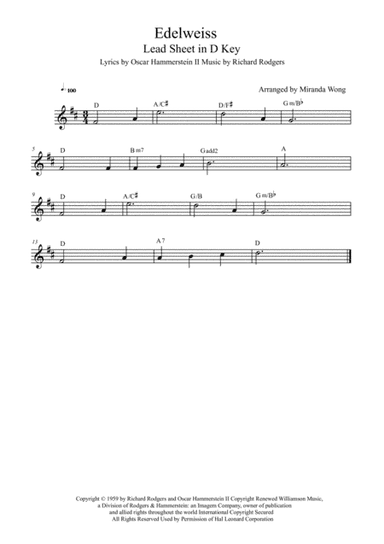 Edelweiss (arr. Miranda Wong)
