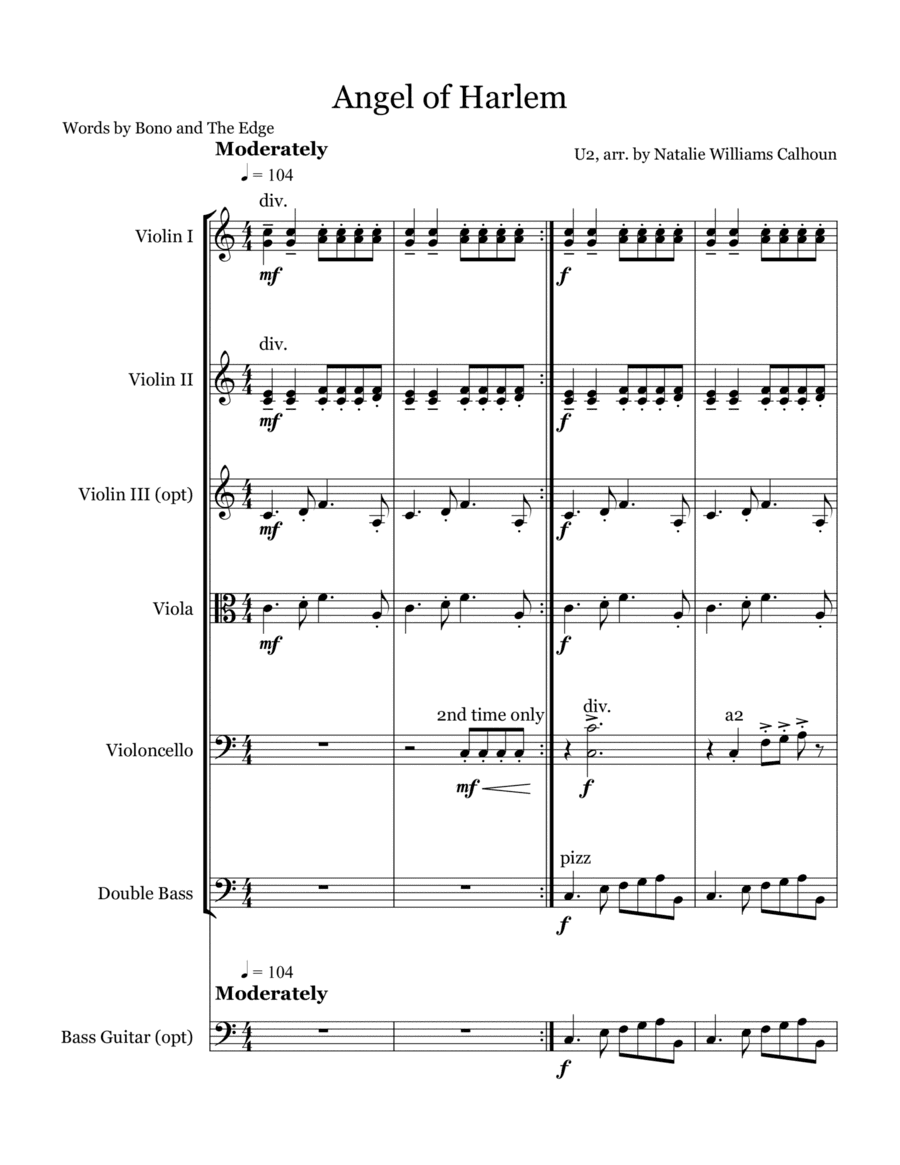 Angel Of Harlem (arr. Natalie Williams Calhoun)