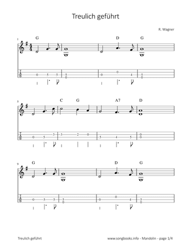 Treulich geführt - R. Wagner (arr. songbooks.info)