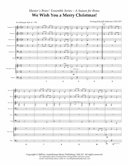 We Wish You a Merry Christmas for Brass Choir/Ensemble (arr. Jeff D. Anderson)