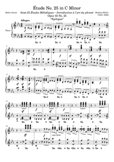 Etude Opus 45 No 25 in C Minor (arr. Zachary Corbett)