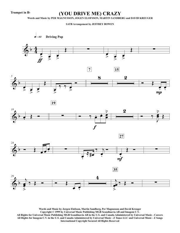 (you Drive Me) Crazy (arr. Jeffrey Bowen)