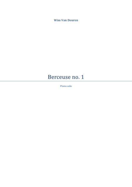 Berceuse no. 1