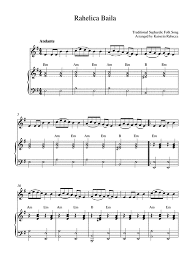 Rahelica Baila (Rachel Dance) (oboe solo and piano accompaniment) (arr. Kaiserin Rebecca)