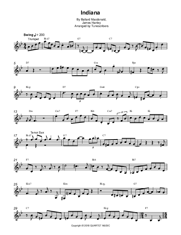 Indiana (arr. Tunescribers)