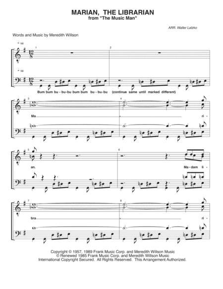Marian The Librarian (arr. Walter Latzko)