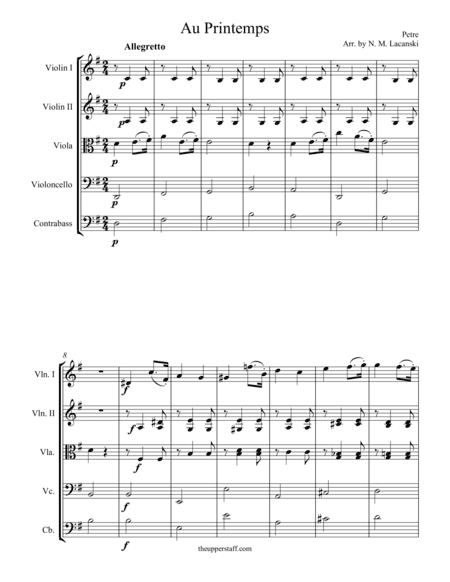 Au Printemps (arr. Nick Lacanski)