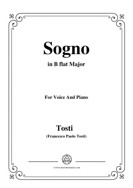Tosti-Sogno in B flat Major,for Voice and Piano (arr. MSM)