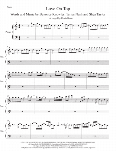 Love On Top (arr. Kevin Busse)