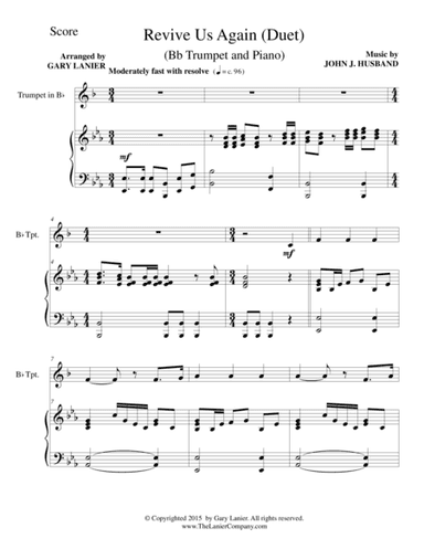 REVIVE US AGAIN (Duet – Bb Trumpet and Piano/Score and Parts) (arr. Gary Lanier)