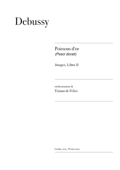 Poissons d'or (Debussy) - Tiziano de Felice (arr. Tiziano de Felice)