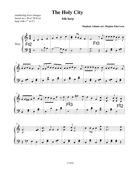 The Holy City - folk harp solo