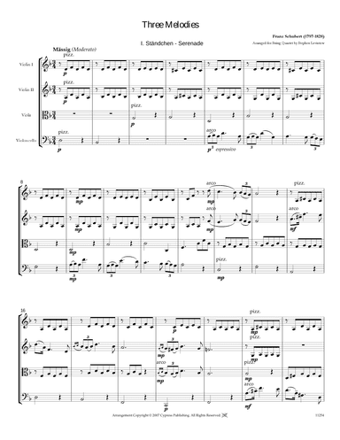 Three Melodies by Schubert (arr. Stephen Levintow)