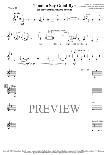 Time To Say Goodbye (arr. Jan Angermüller)