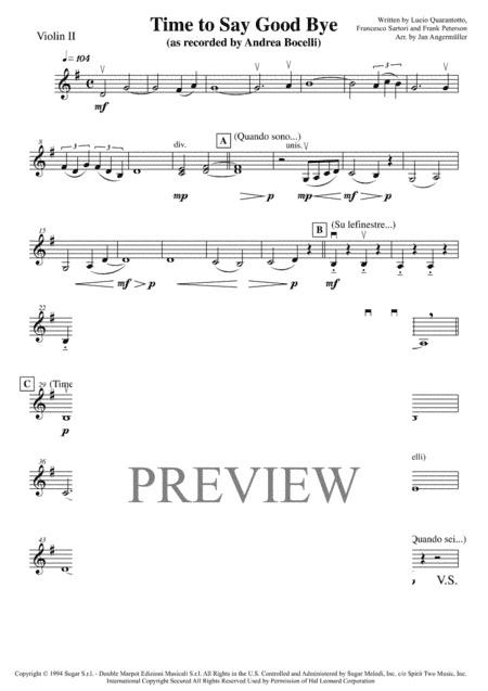 Time To Say Goodbye (arr. Jan Angermüller)