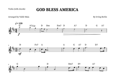 God Bless America ® (arr. Valdir Maia)