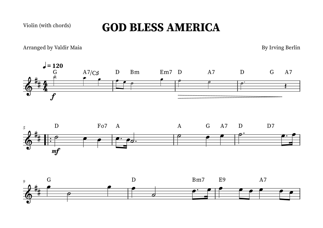 God Bless America ® (arr. Valdir Maia)
