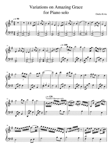 5 Variations on Amazing Grace (arr. Ondra Kvita)
