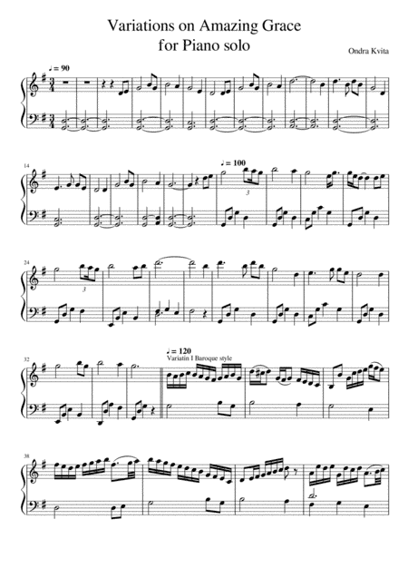 5 Variations on Amazing Grace (arr. Ondra Kvita)