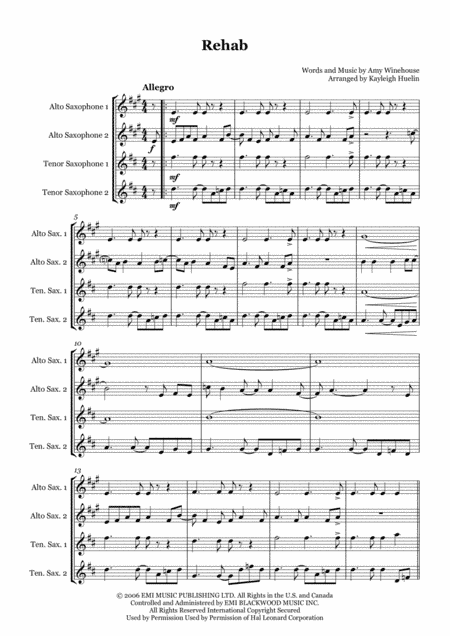 Rehab (arr. Kayleigh Huelin)