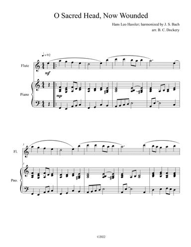 O Sacred Head, Now Wounded (Flute Solo with Piano Accompaniment) (arr. B. C. Dockery)