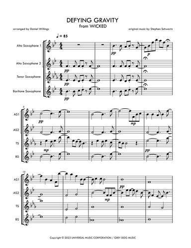 Defying Gravity (arr. Daniel Willings)