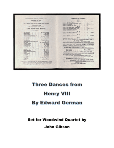 3 Dances from Henry VIII set for Woodwind Quartet (arr. John Gibson)