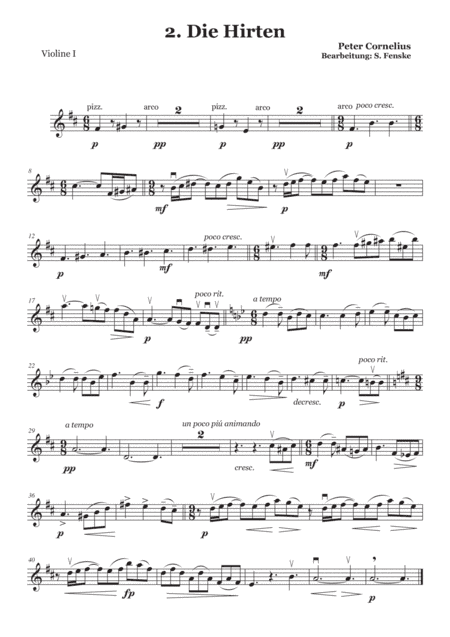 Peter Cornelius Weihnachtslieder - 2. Die Hirten Set of parts (arr. Sabine Fenske)