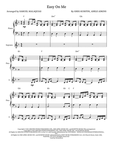 Easy On Me (arr. SAMUEL DE SOUZA MALAQUIAS)