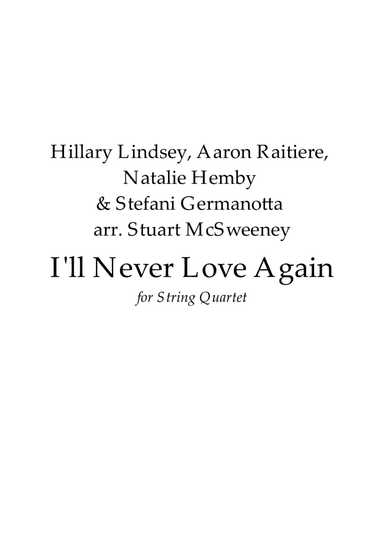 I'll Never Love Again (arr. Stuart McSweeney)