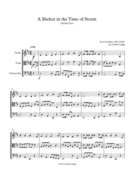A Shelter in the Time of Storm (String Trio) (arr. Jordan Grigg)