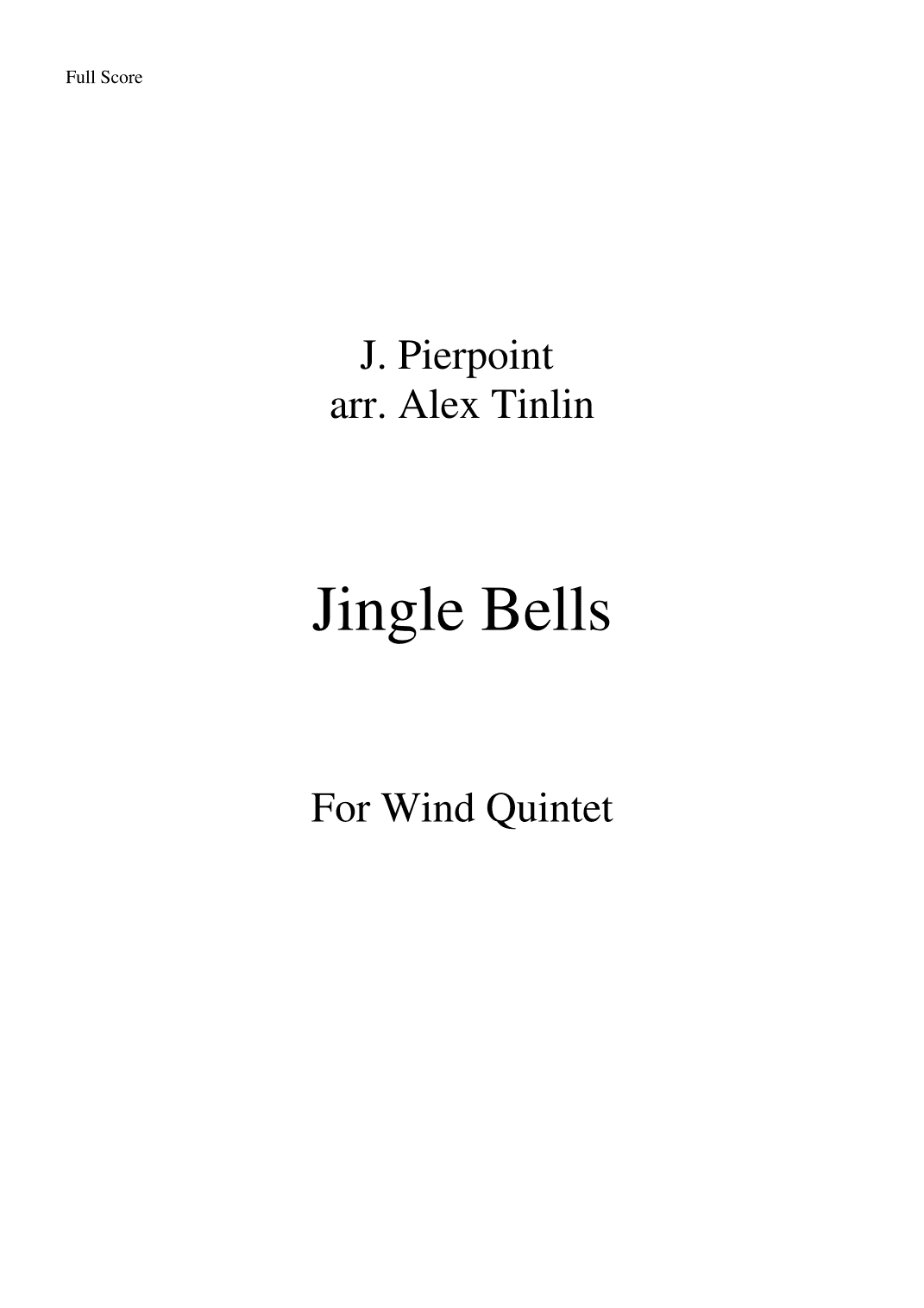 Jingle Bells (arr. Alex Tinlin)