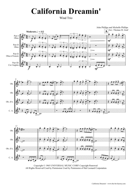California Dreamin' (arr. Thomas H. Graf)